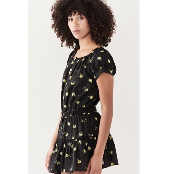 Eberjey Black Floral Elsie Dress S - Picture 1 of 7